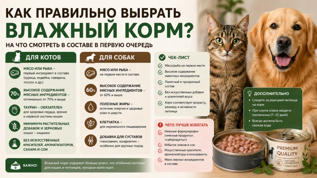 как выбрать влажный корм